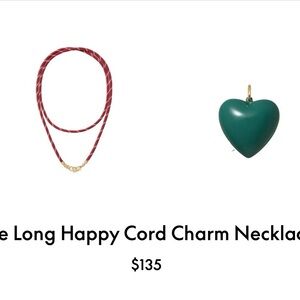 ROXANNE ASSOULIN The Long Happy Cord Big Heart Charm Necklace burgundy & forest